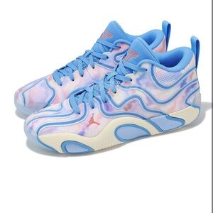 Youth 6.5 Jordan Tatum 3 University Blue Camellia Tie Dye Basketball Sneaker